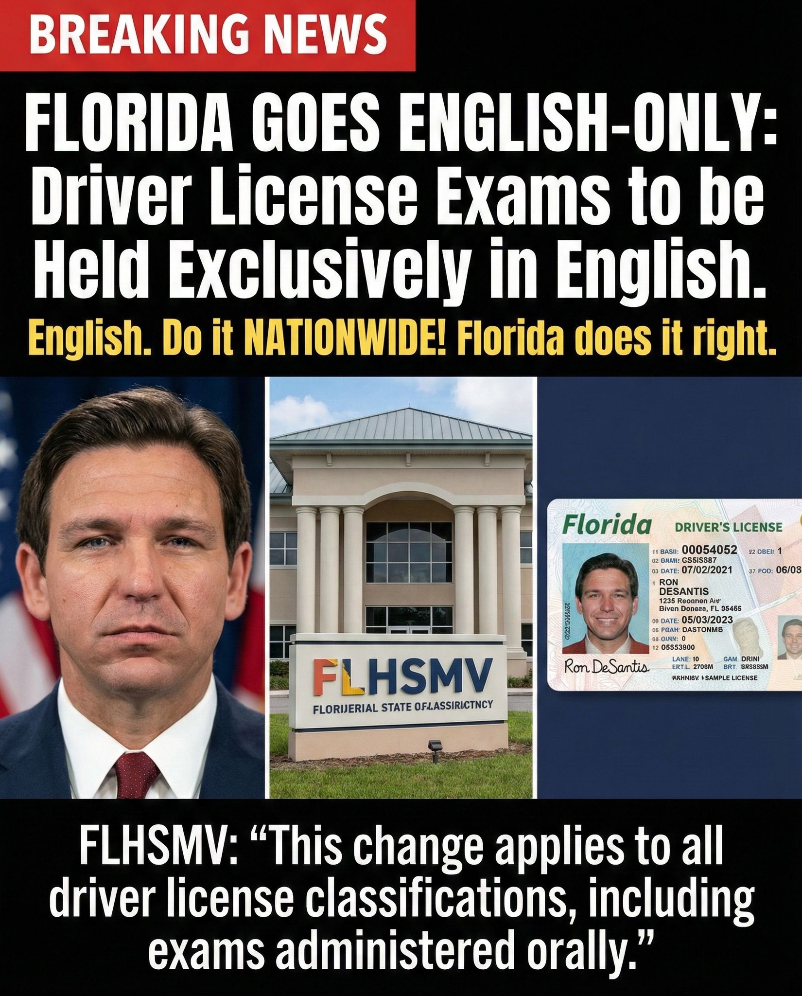 Sure - 🚨 BREAKING: In a massive win, Florida is moving to ENGLISH-ONLY ...