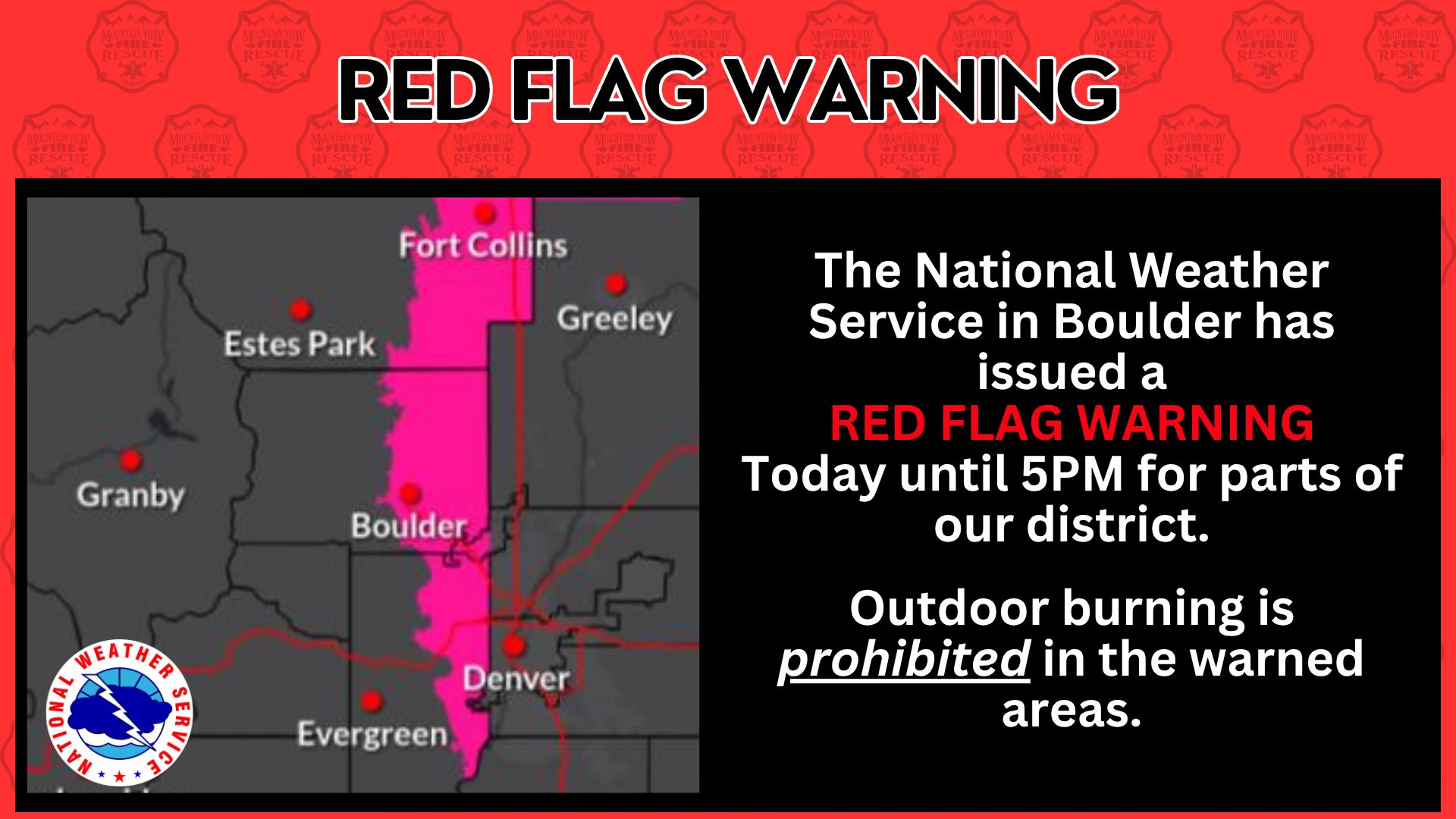 Mountain - 🔥 Red Flag Warning Today 🔥 The National Weather Service has ...
