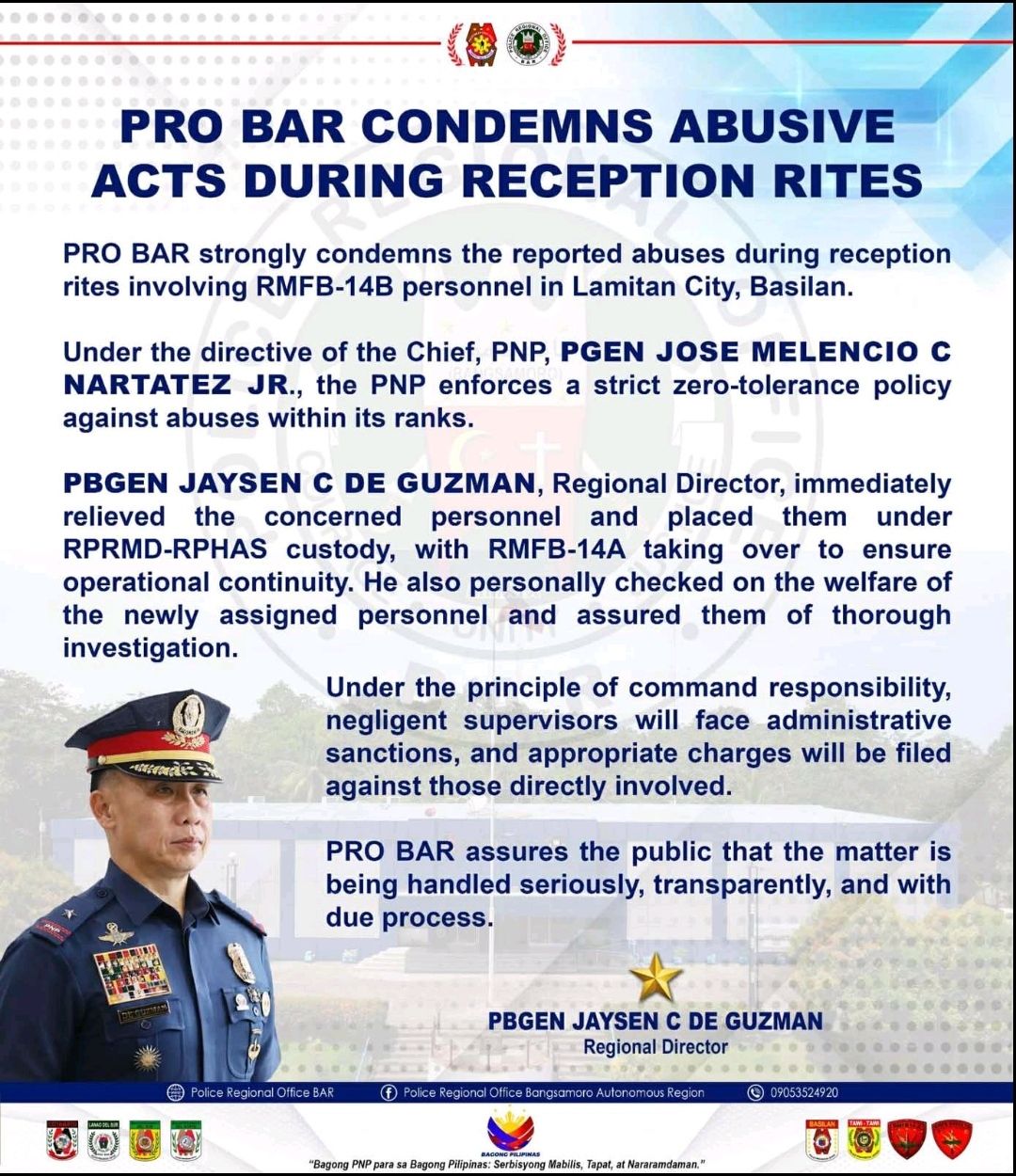 Police - PRO BAR STATEMENT The Police Regional Office Bangsamoro ...