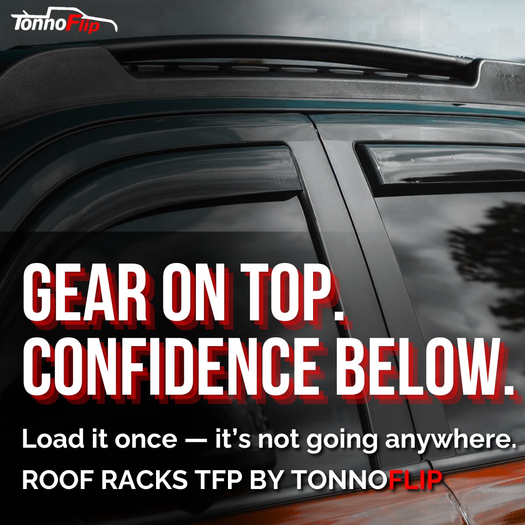 TonnoFlip - 𝗚𝗘𝗔𝗥 𝗢𝗡 𝗧𝗢𝗣. 𝗖𝗢𝗡𝗙𝗜𝗗𝗘𝗡𝗖𝗘 𝗕𝗘𝗟𝗢𝗪. TonnoFlip roof racks add ...