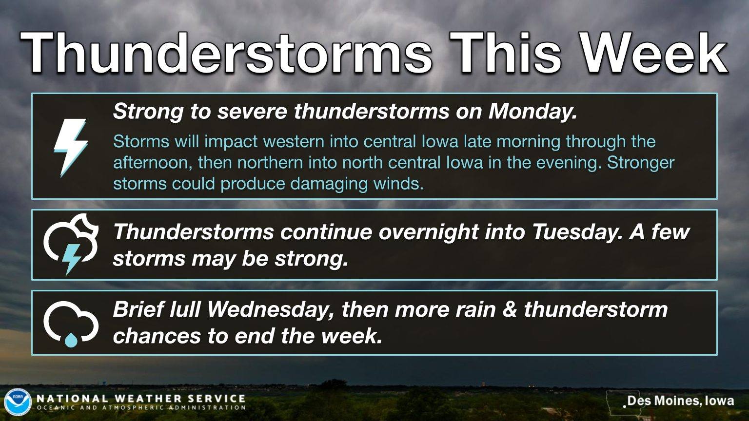 US - ⚡Thunderstorms return on Monday, with periodic chances this week ...