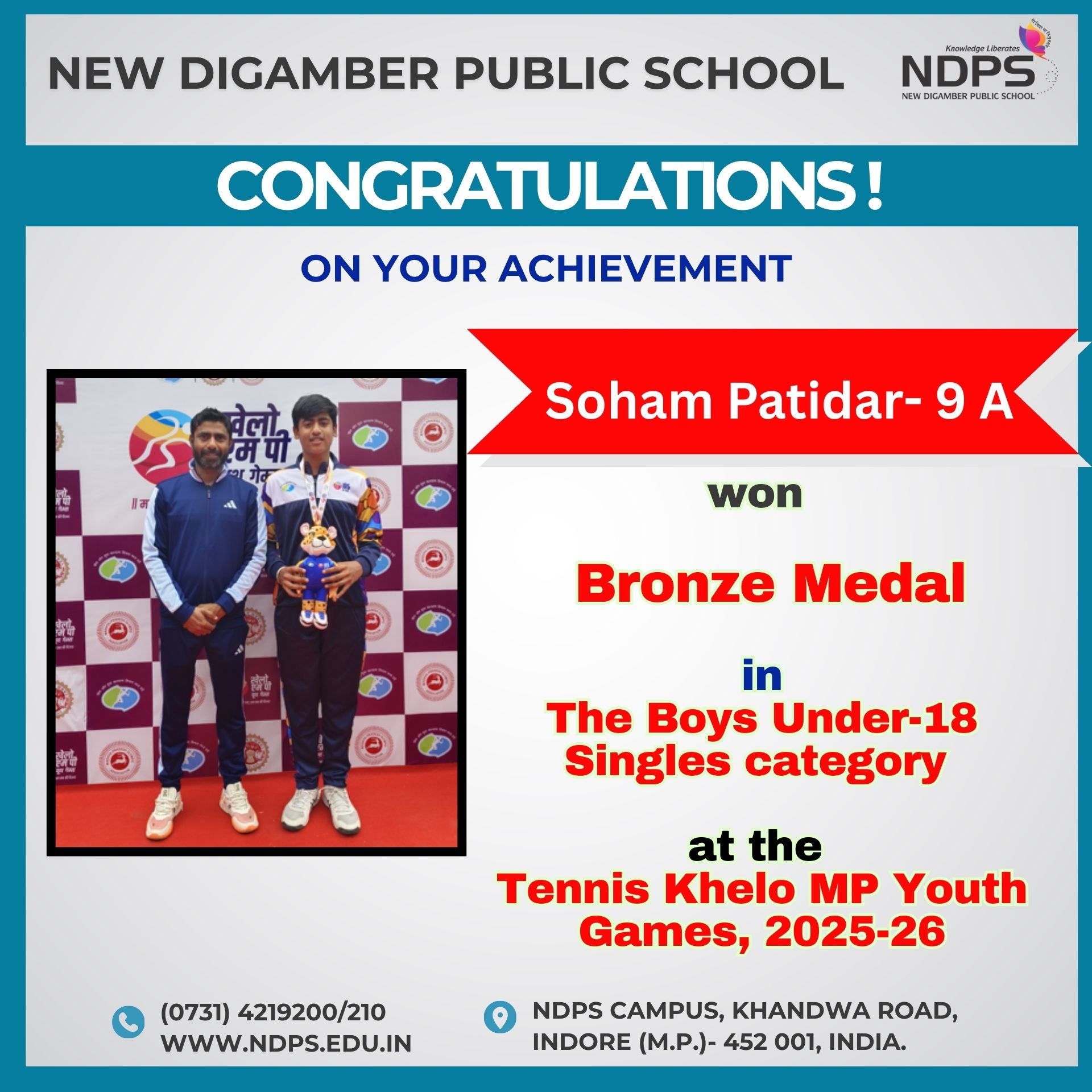 New - We are proud to share that Soham Patidar of Grade 9A secured the ...