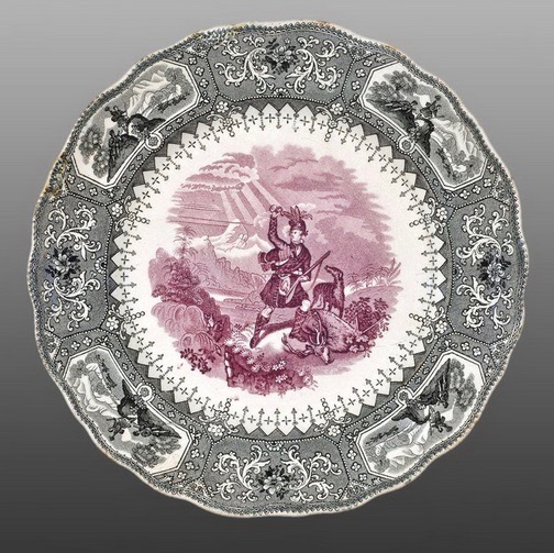 Transferware - Shown is a 7.3 inch plate made by William Adams & Sons ...
