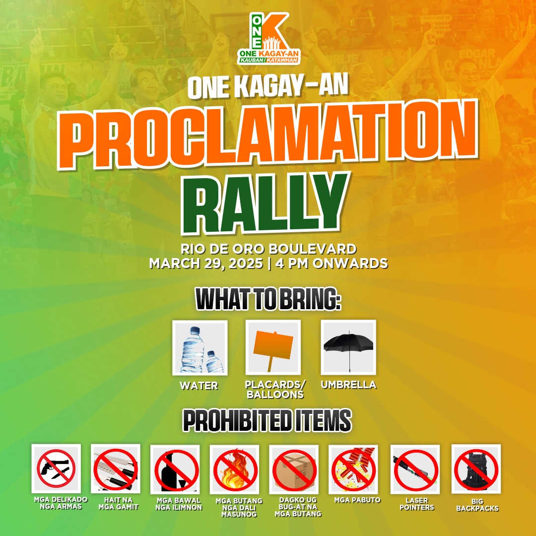 Rufus - ADVISORY: Permitted & Restricted Items for One Kagay-an ...
