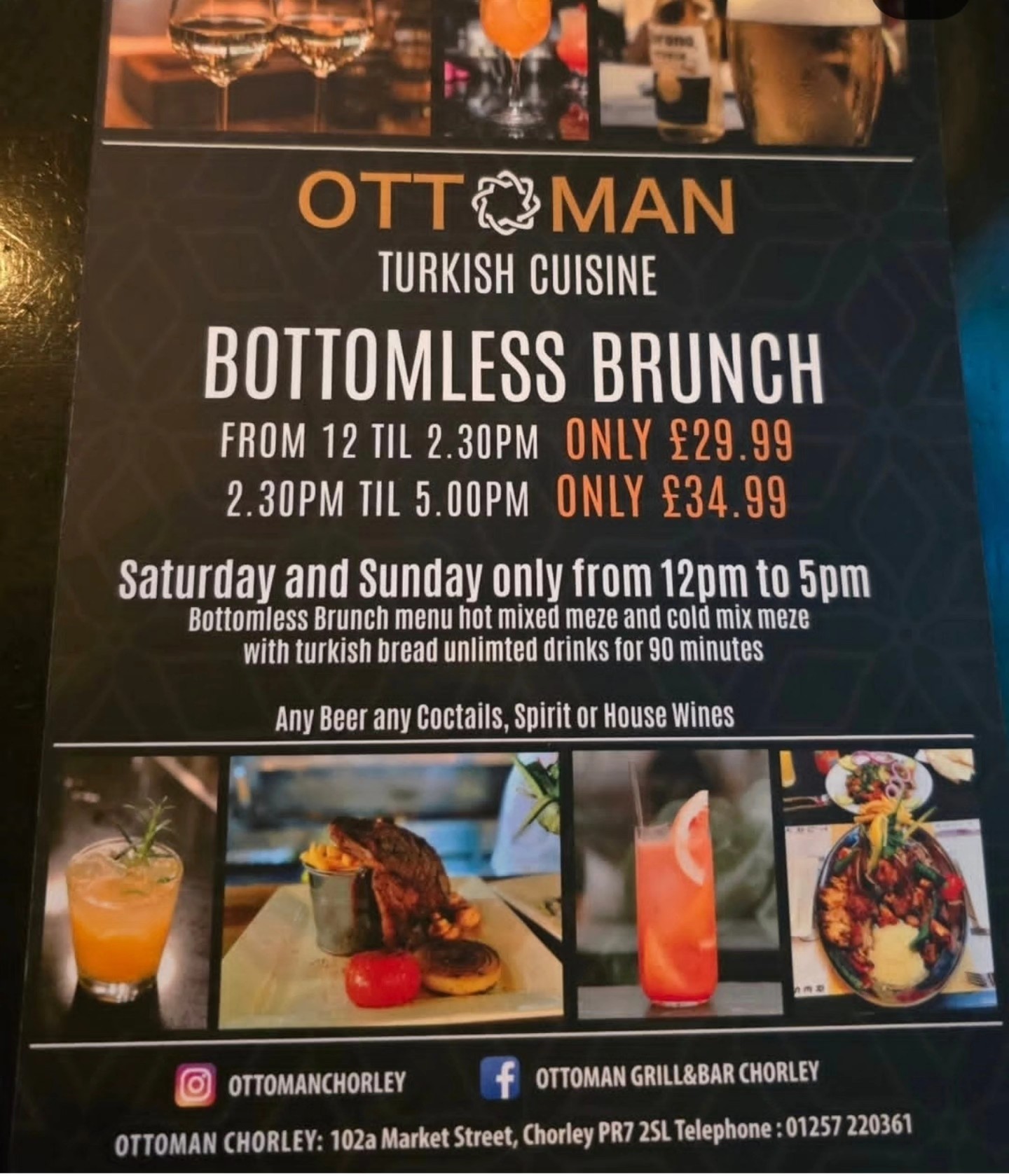 Bottomless Brunch, Turkish style! OTTOMAN Savour 2 hours of 