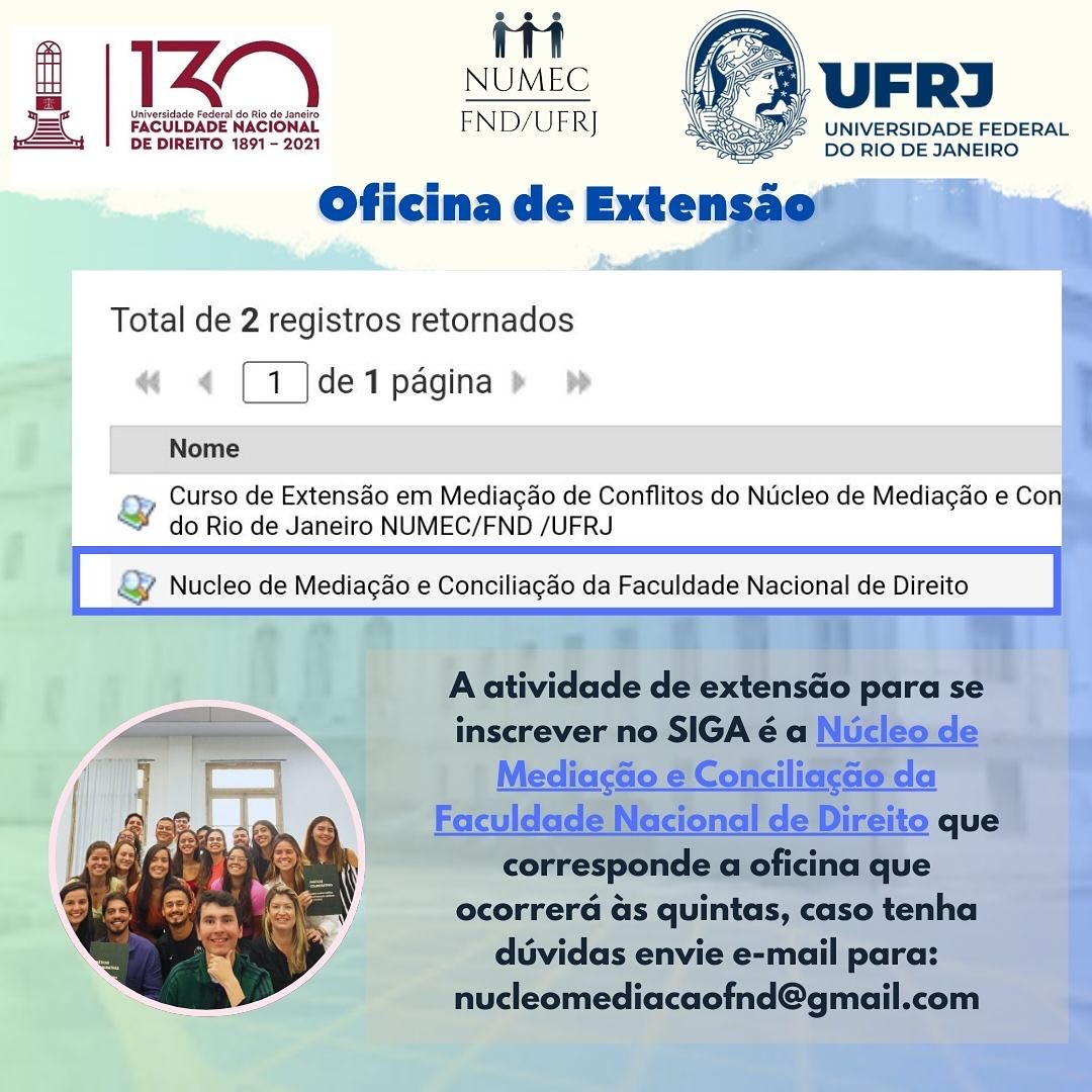 NUMEC - Núcleo de Mediação e Conciliação - UFRJ | Rio de Janeiro RJ