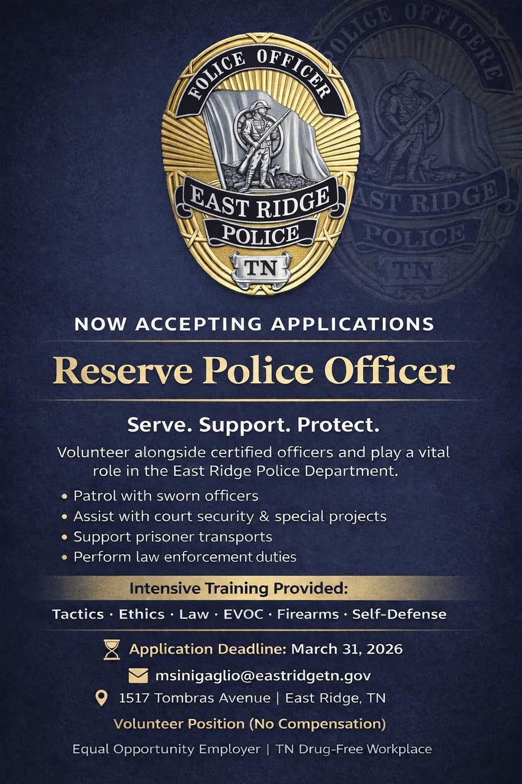 Now Recruiting in... - City of East Ridge - Government | Facebook