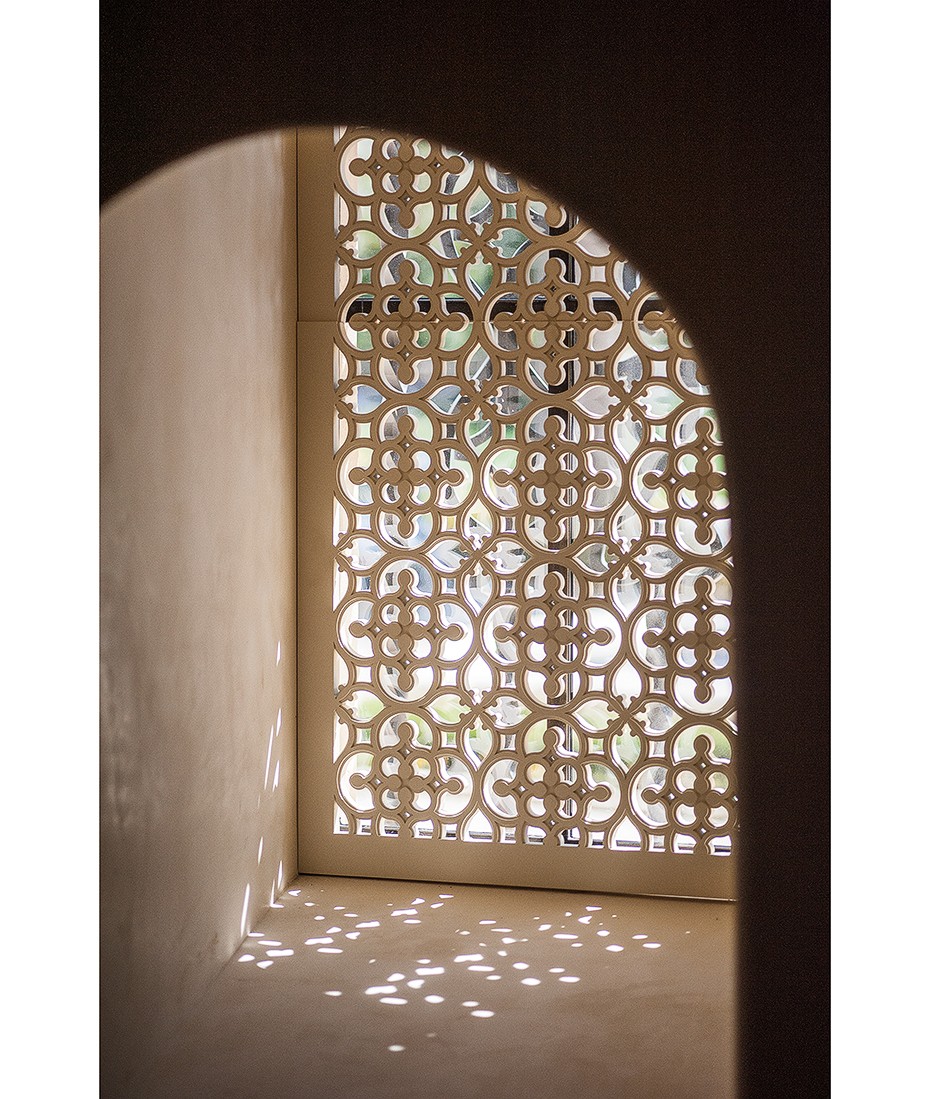 Tucker - A custom-designed laser-cut wood grille filters the abundant ...