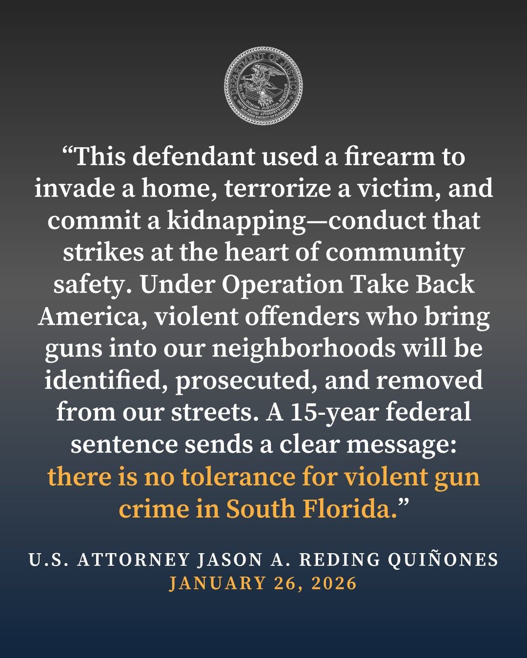 U.S. - A North Miami man was sentenced to 15 years in federal prison ...