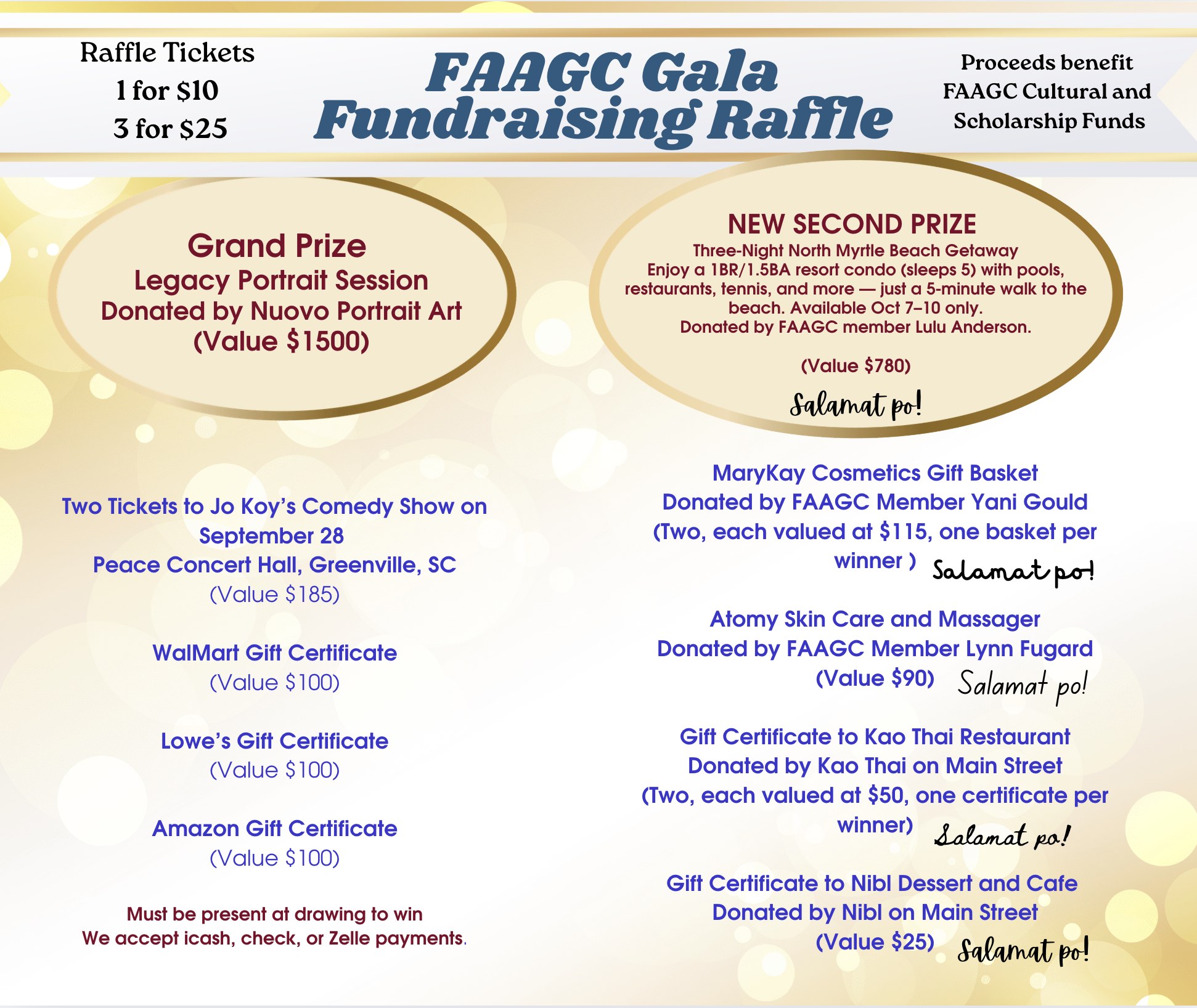 UPDATE 🎉 Only 7 days to go until the 2025 FAAGC Gala! A big Salamat ...