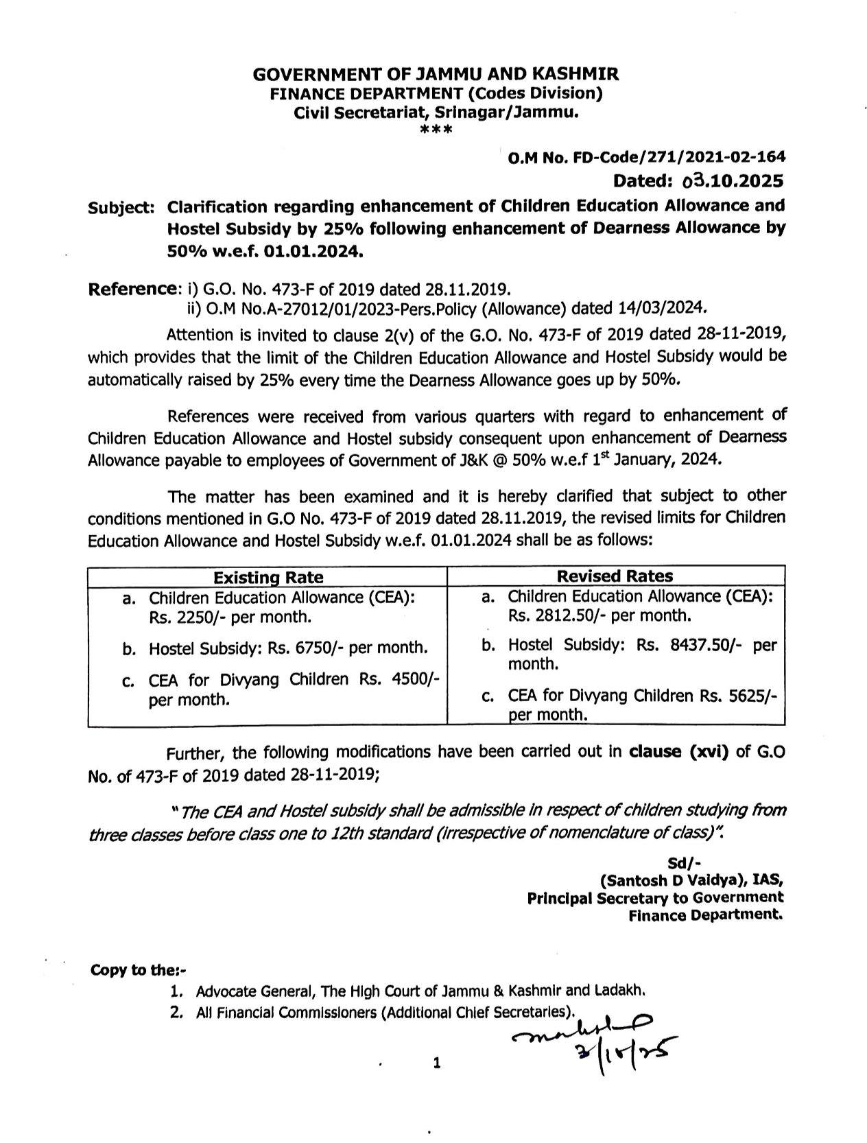 Daily - In a clarification issued by Finance Department (Codes Division ...