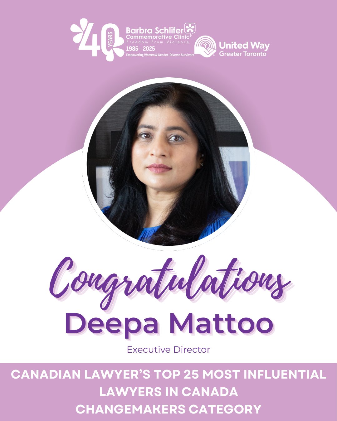 Barbra - Congratulations to our ED, Deepa Mattoo on being named one of ...