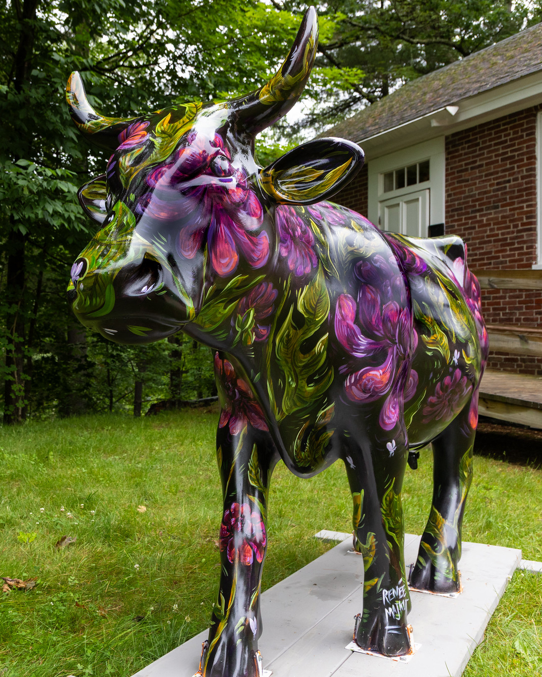 Punched tin cow art by Lori Barrett at Old Sturbridge Village auction