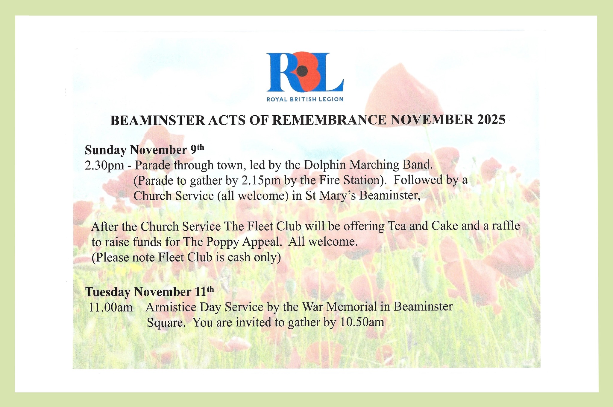 BEAMINSTER ACTS OF REMEMBRANCE led... - Discover Beaminster | Facebook