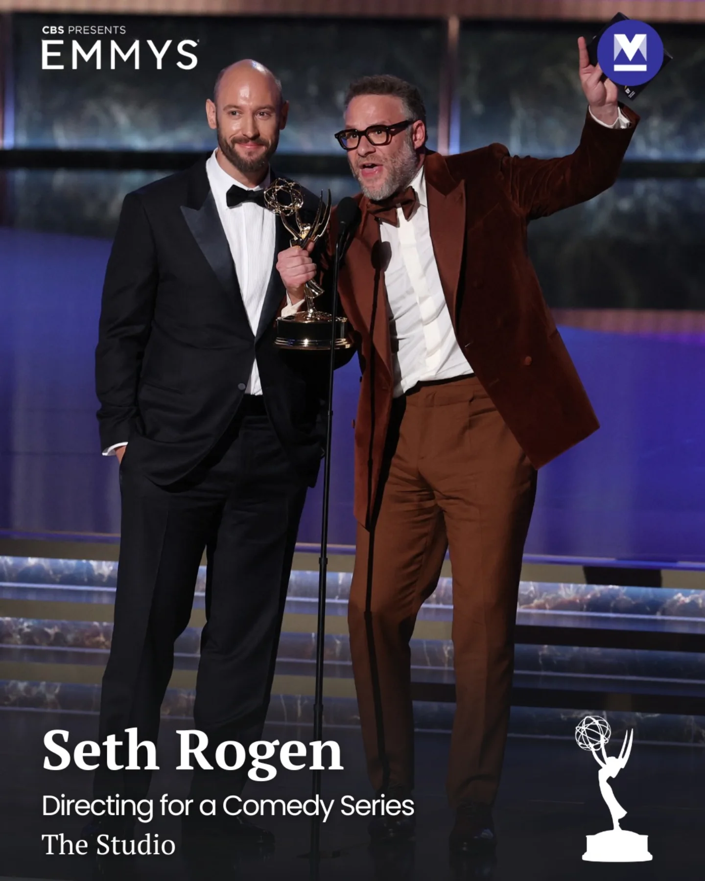 onmanorama - #Emmys2025 | Seth Rogen accept the award for... | Facebook