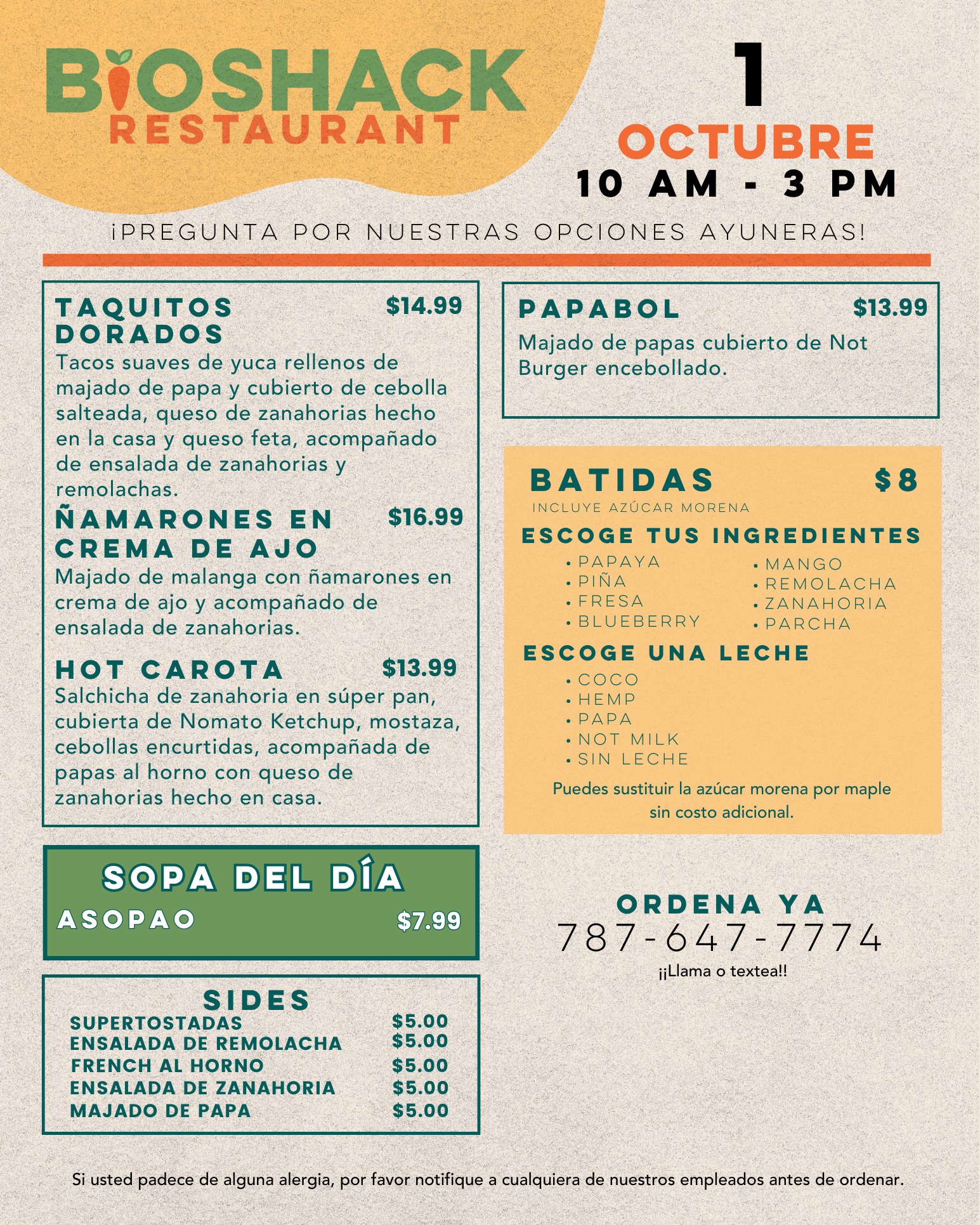 Bio Shack - #bioshacktogo regresa mañana lunes con su menú # ...