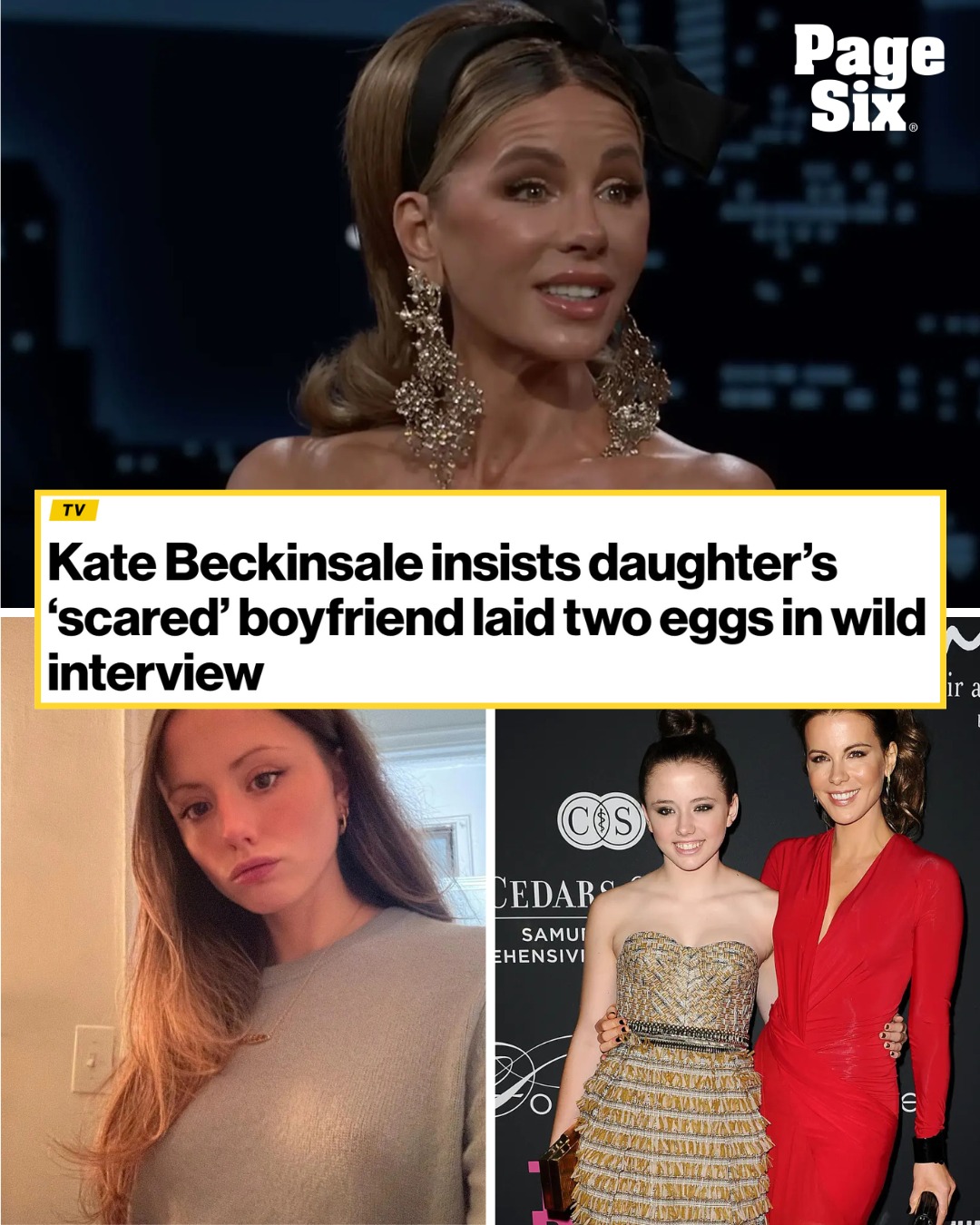 Page - The actress showed “Jimmy Kimmel” a picture of one of the eggs ...