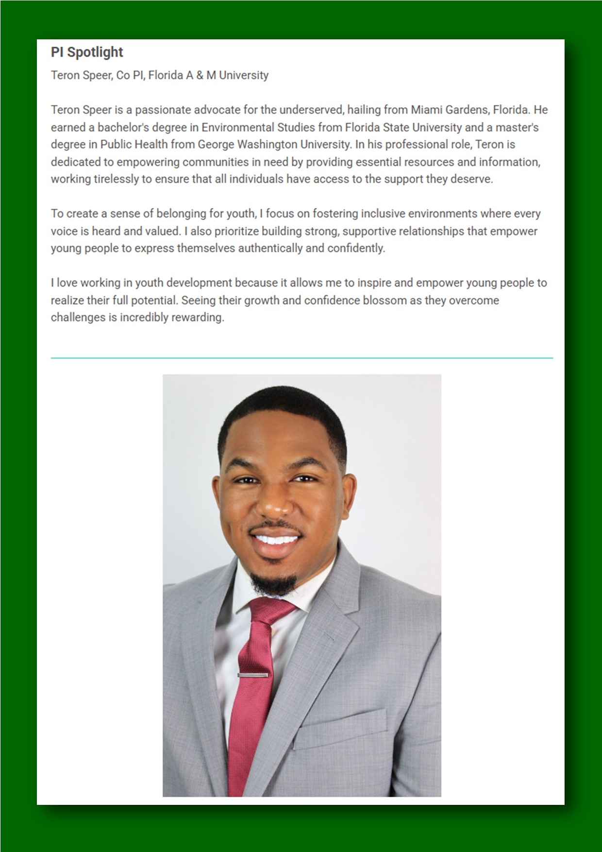 FAMU - 🎉 Congratulations to Teron Speer! 🎉 We’re excited to celebrate ...