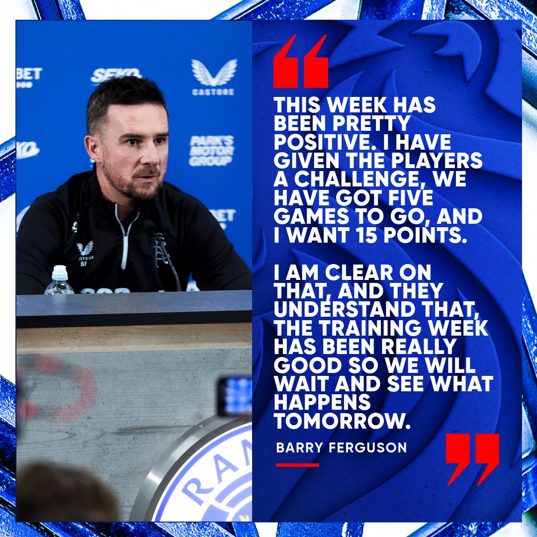 Rangers - 🎙️ Barry Ferguson has challenged his squad to end the season ...