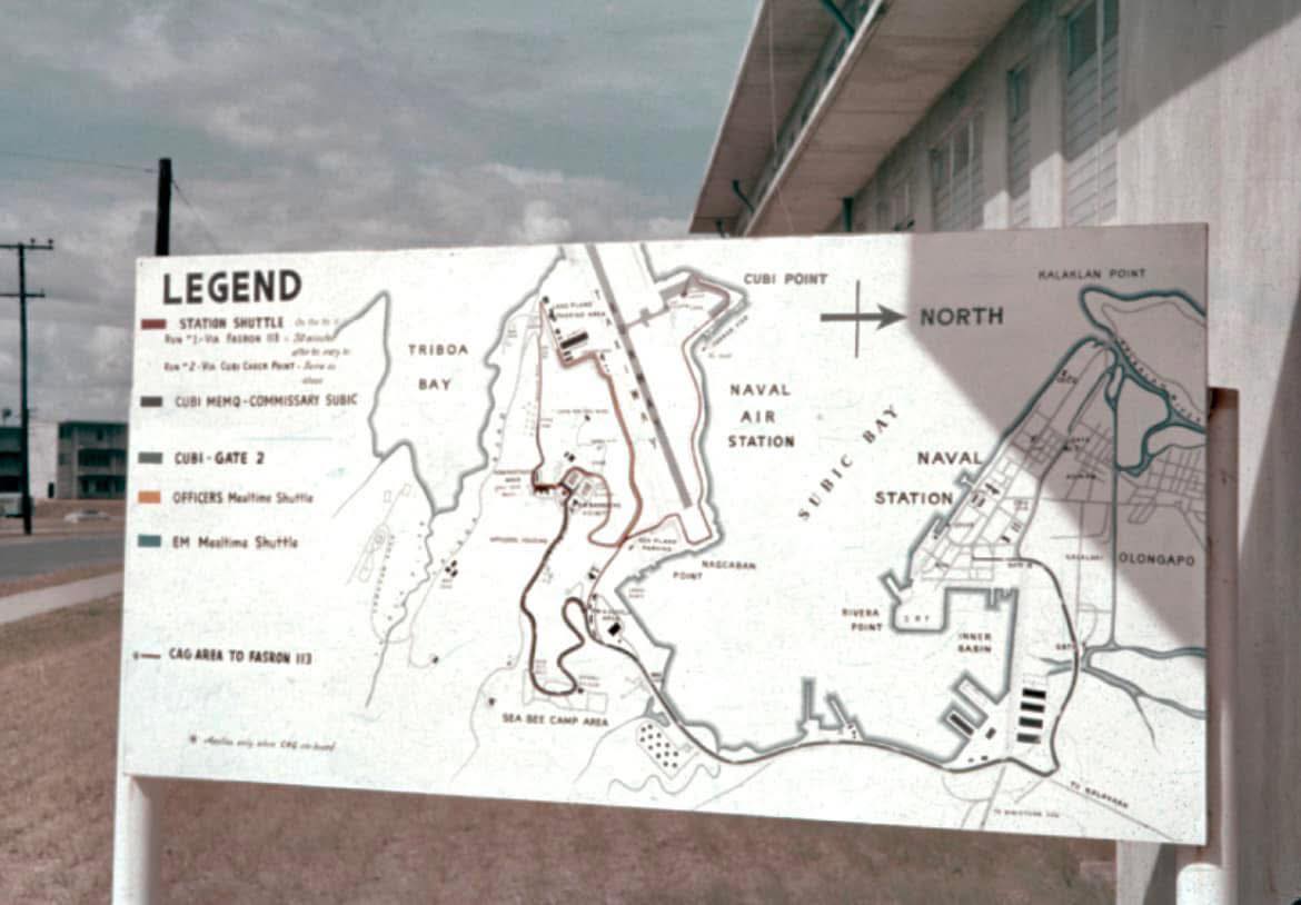 TAGA - The Subic Naval Base directional map near the main gate 1958 📷 ...