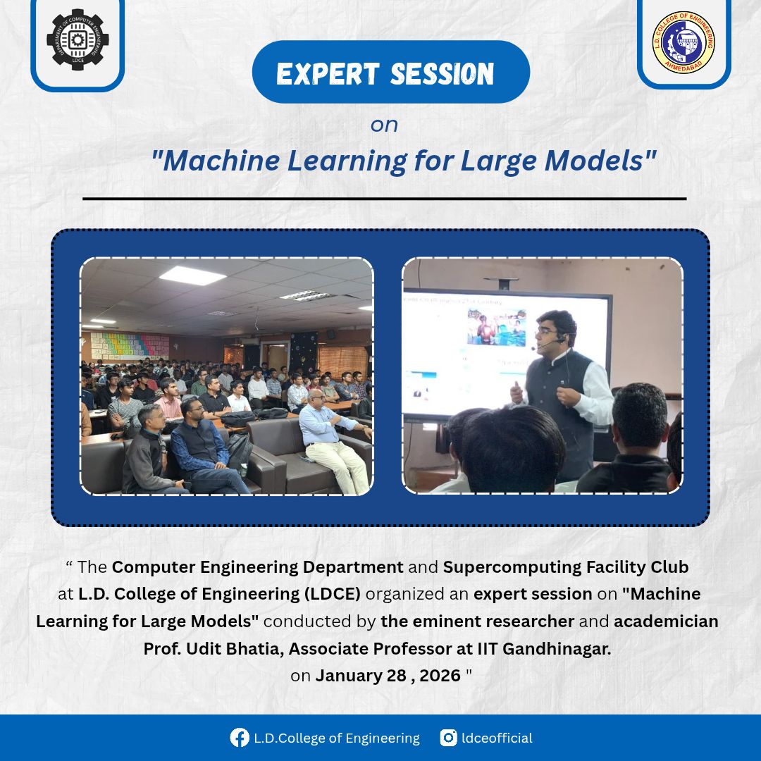 🎓 Expert Session on Machine... - L.D. College of Engineering | Facebook