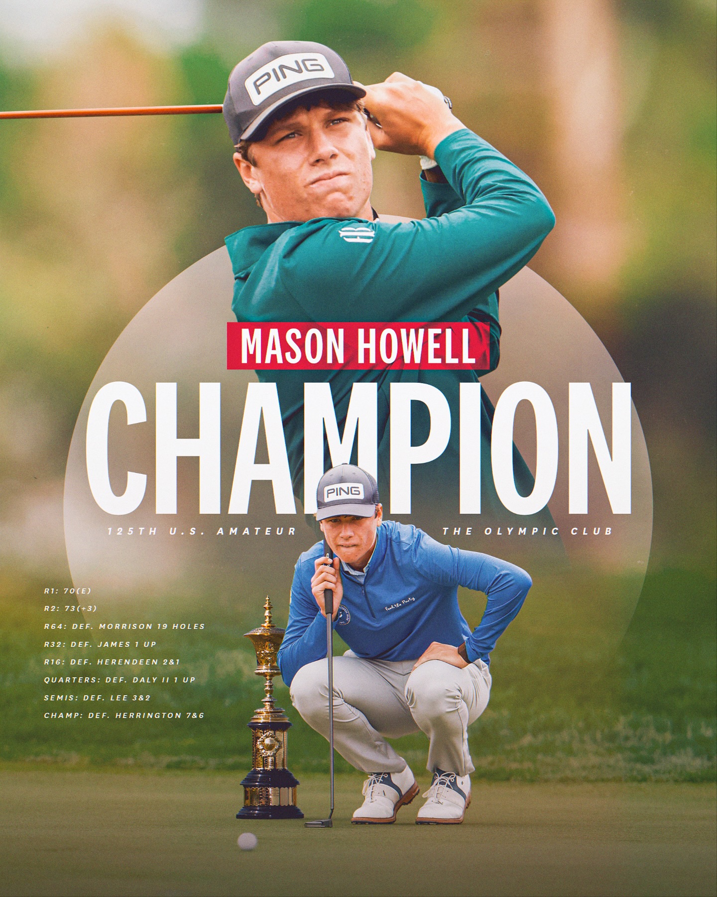 United - GOLDEN AT THE OLYMPIC CLUB 🏆 Mason Howell is the 125th U.S ...