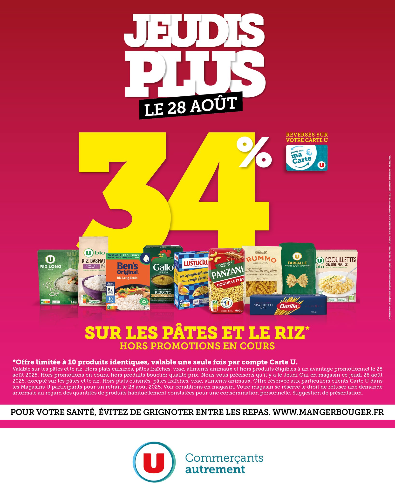 U Express - Le 28 août, 34% sur les pâtes et le riz* dans votre magasin ...