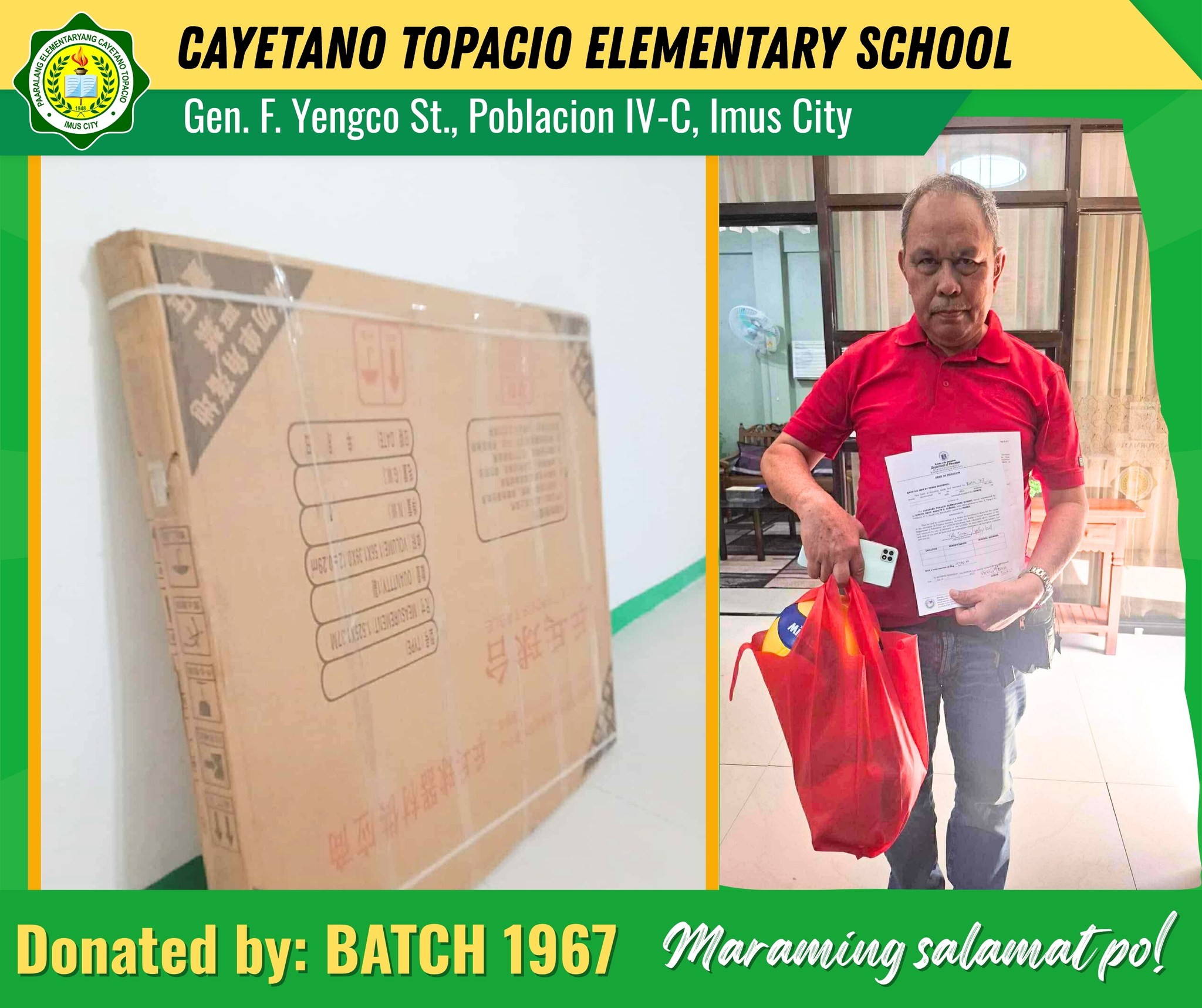DepEd Tayo Cayetano Topacio ES - Imus City - Maraming salamat po 𝐌𝐬 ...