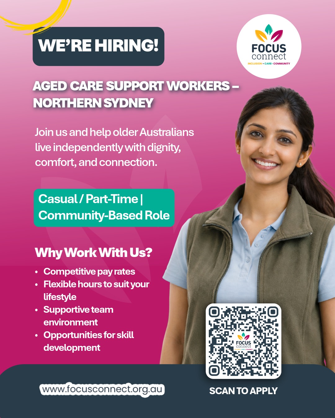 FOCUS Connect - 💼 We're Hiring – Aged Care Support Workers... | Facebook