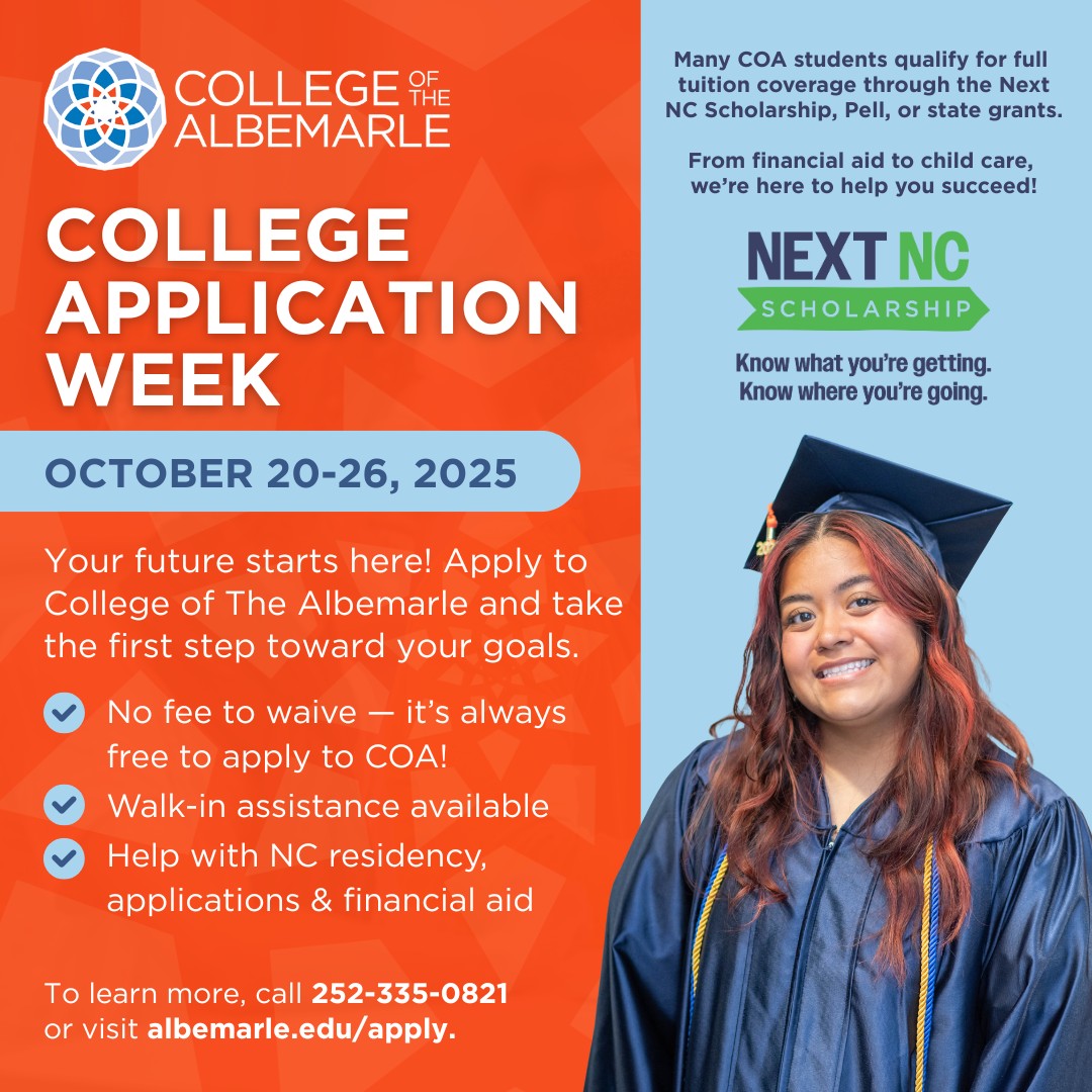 🎓 #CollegeApplicationWeek is... - College of The Albemarle | Facebook