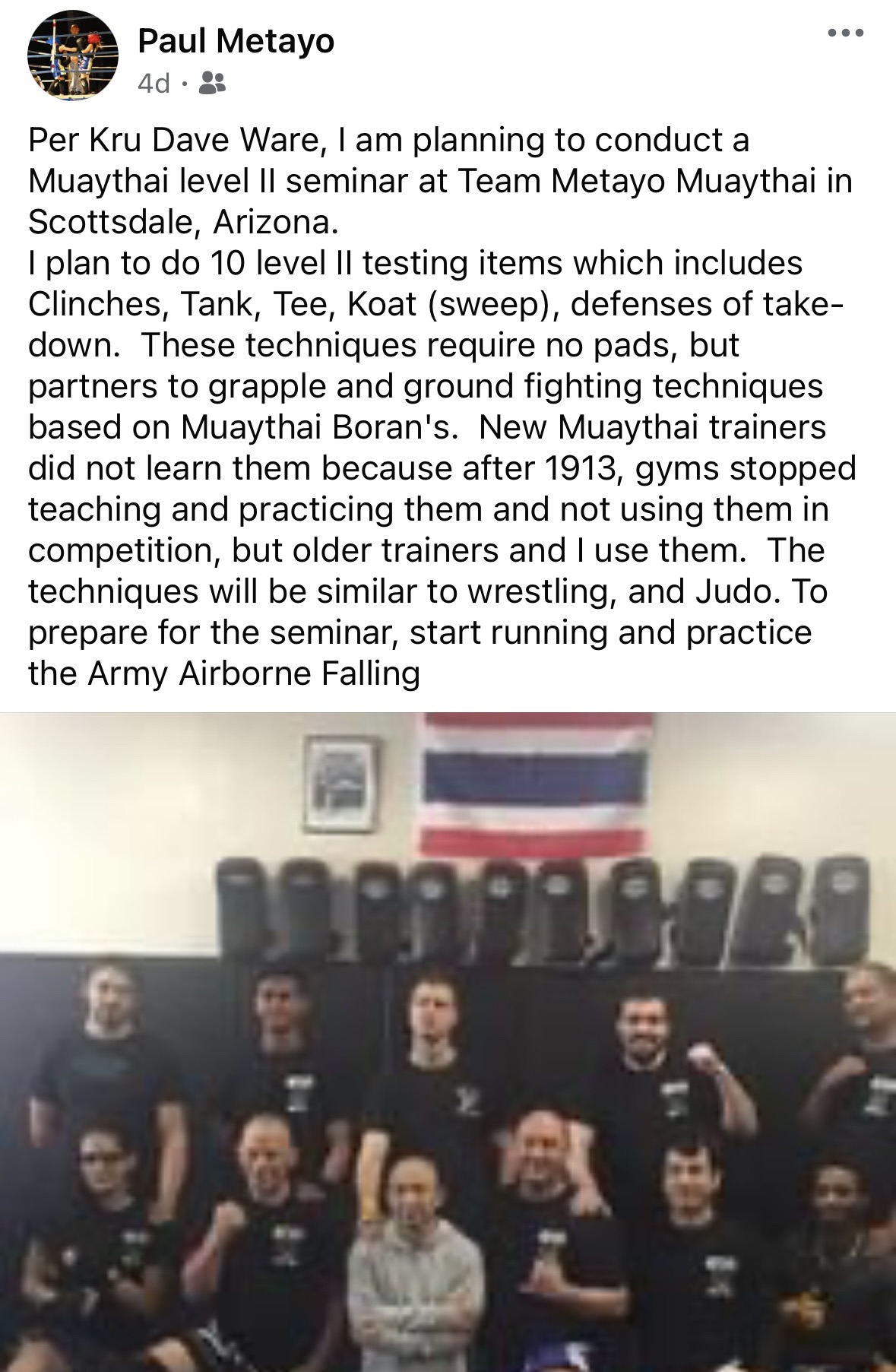 Metayo Muay Thai // Team Metayo - Thank you again Sensei Jim Gray for ...