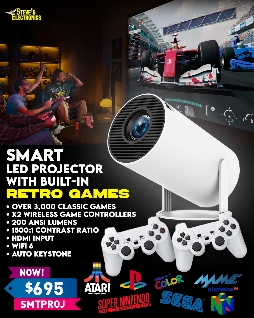 Smart LED 1080p Projector with... - Steve's Electronics | Facebook