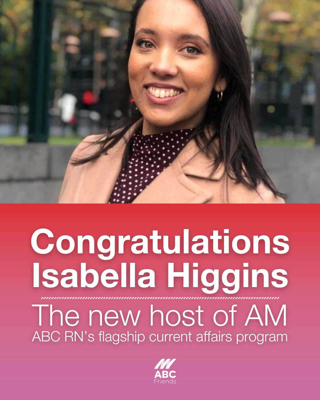 ABC Friends - 👏👏👏Since joining the ABC in 2014, Higgins -... | Facebook