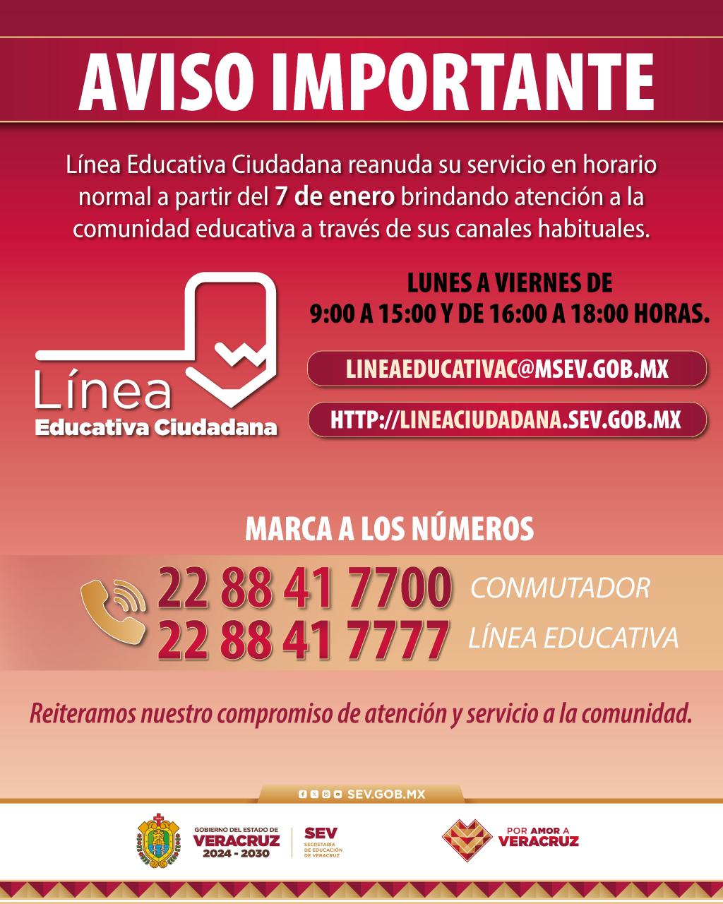 Secretaría - Línea Educativa Ciudadana reanuda su servicio en horario ...