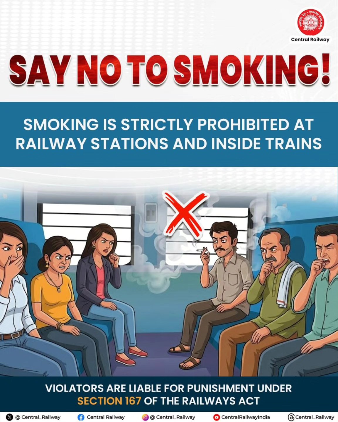 Central Railway - 🚭 Smoking is strictly prohibited in... | Facebook