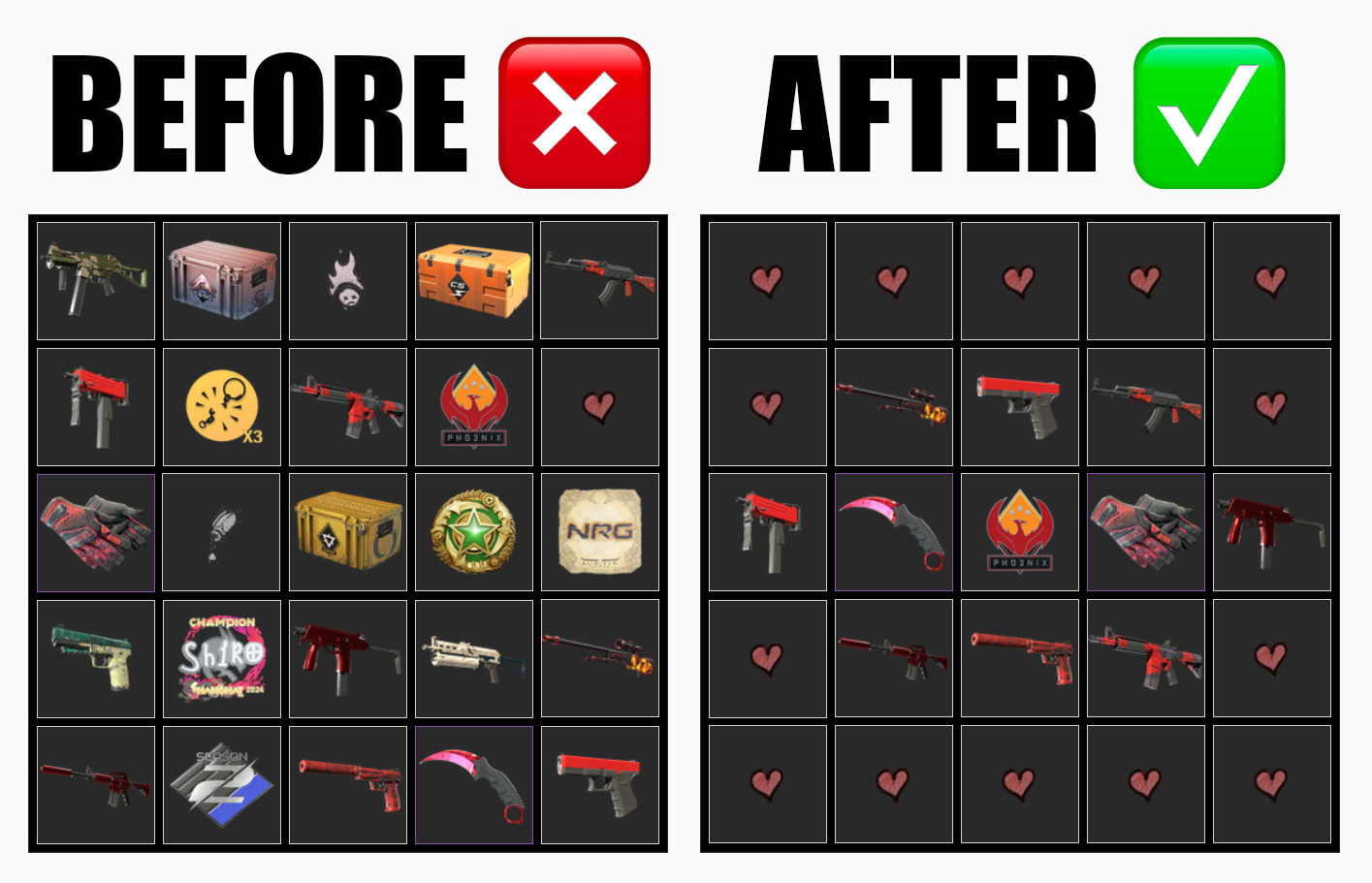 🤯 Steam inventory looks... - Cs.money CS:GO Trading Bot | Facebook