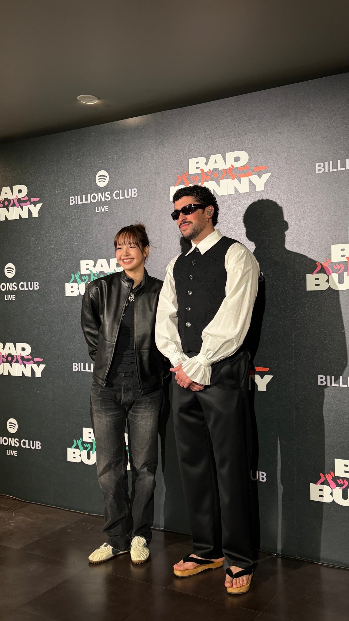 LISA and Bad Bunny at his Spotify Billions Club Live show in Tokyo