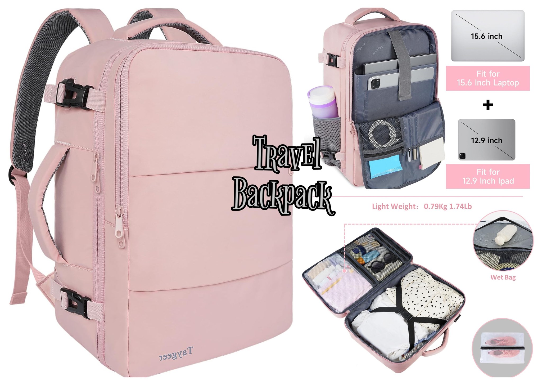 best travel backpack that opens like a suitcase Tortuga Pro 40L Black loading clamshell design with multiple pockets including laptop What is the best carry-on