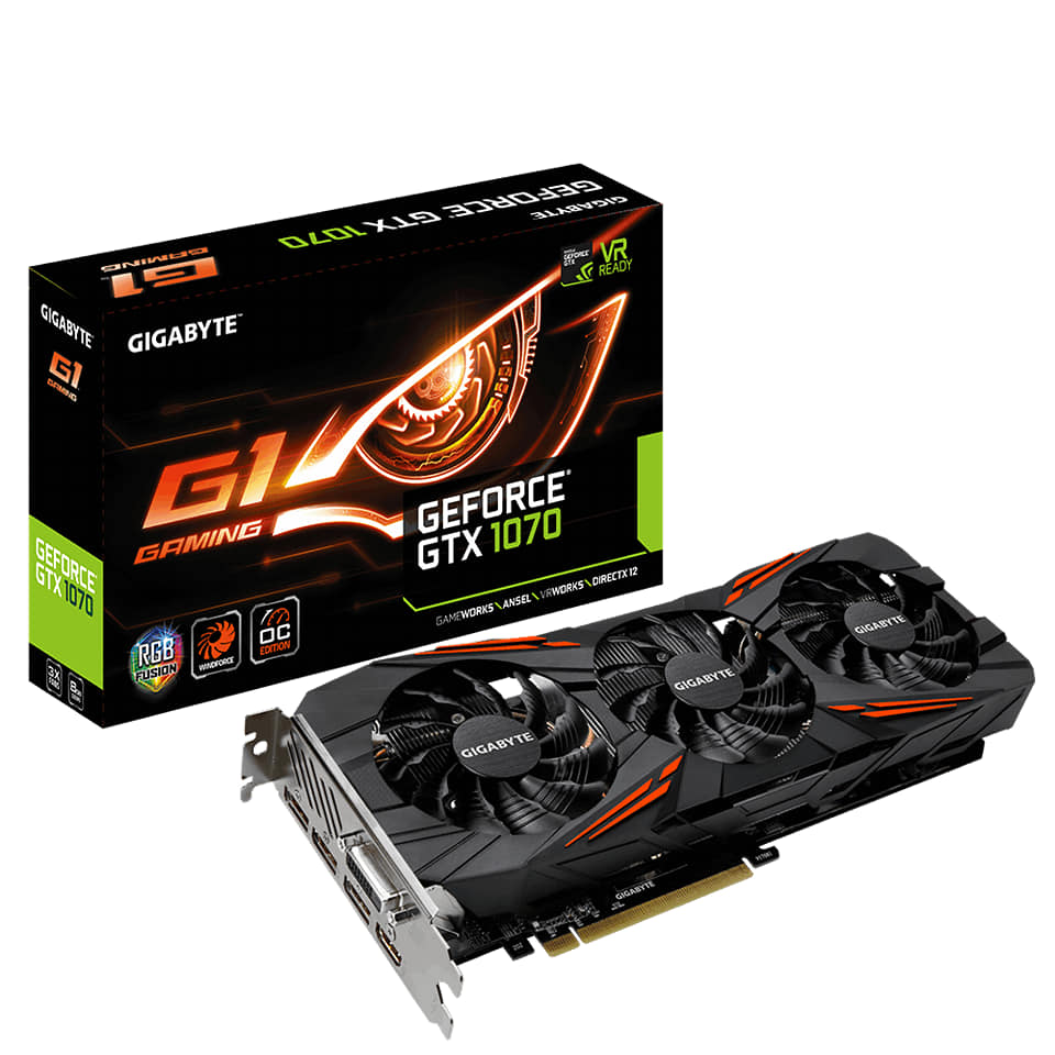VGA 1070 GlGABYTE តំលៃ939$ CPU i5 9400 Ram 8G RGB HDD 1TB. +