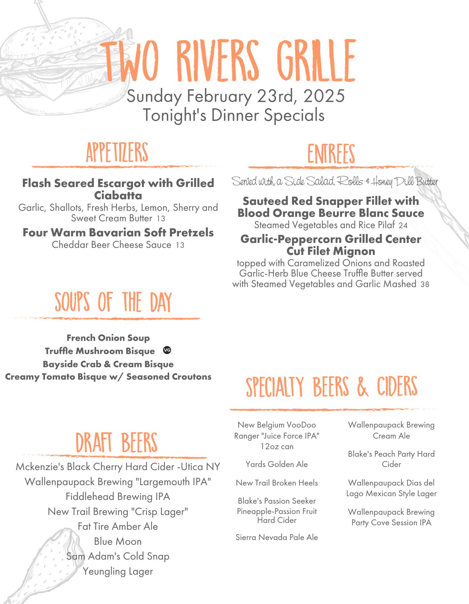 Two Rivers Grille | Matamoras PA