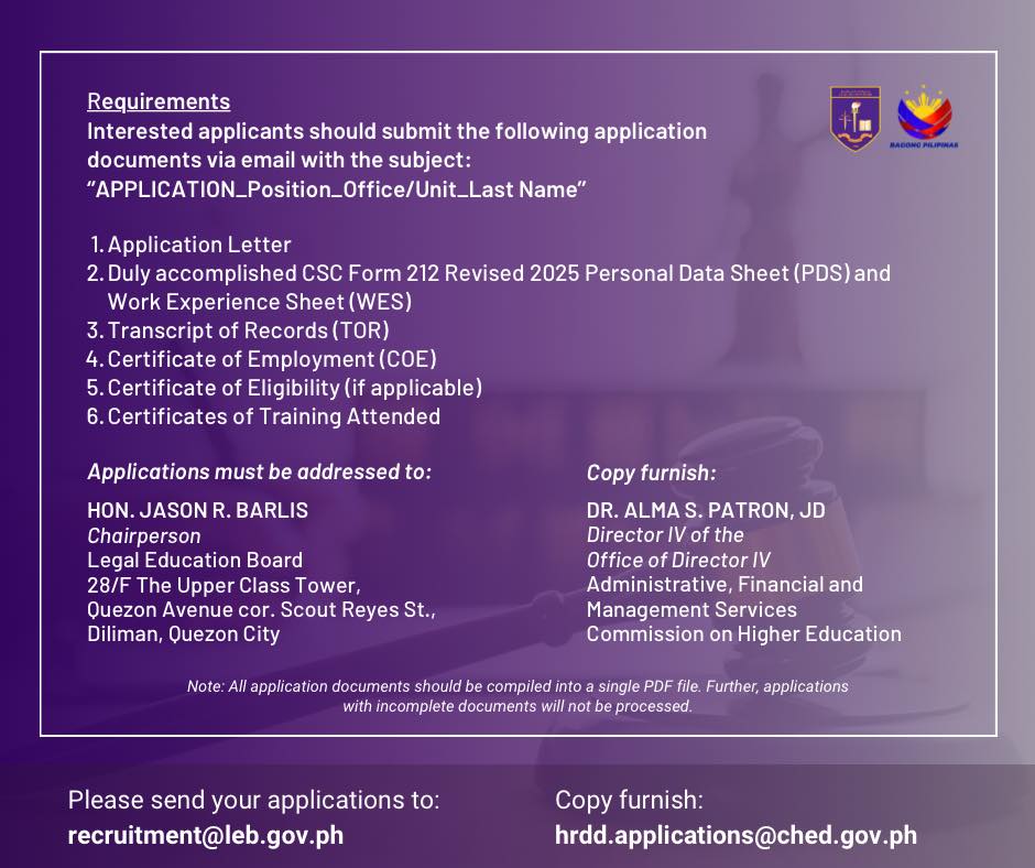 Legal - WE ARE HIRING! Kindly check the photo for the job description ...