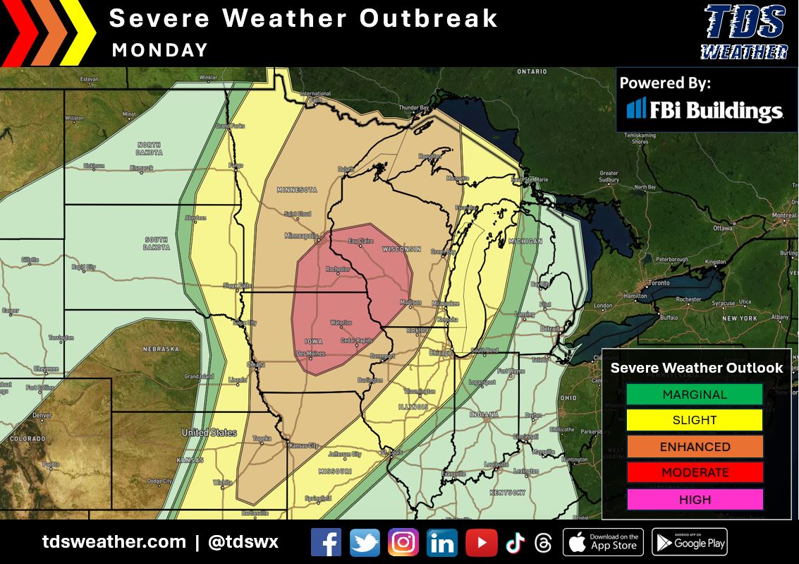 TDS - 🚨 DANGEROUS SEVERE WEATHER THREAT MONDAY 🚨 The Storm Prediction ...