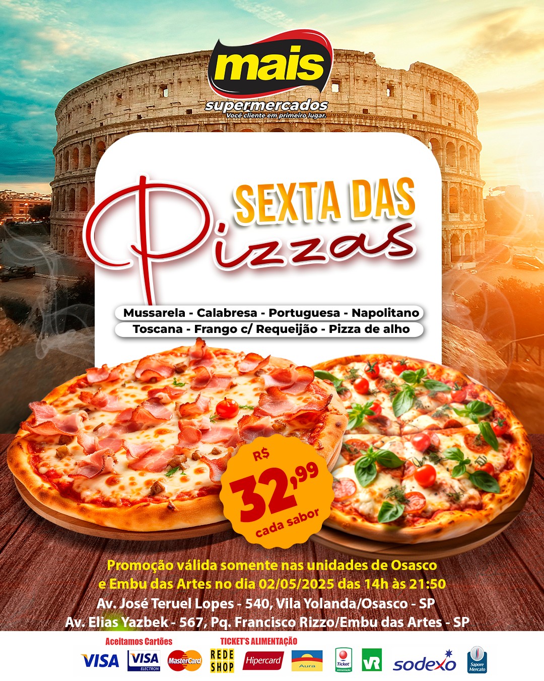 Ofertas especiais pizzaria! 🍕 Pizza... - Mais Supermercados | Facebook