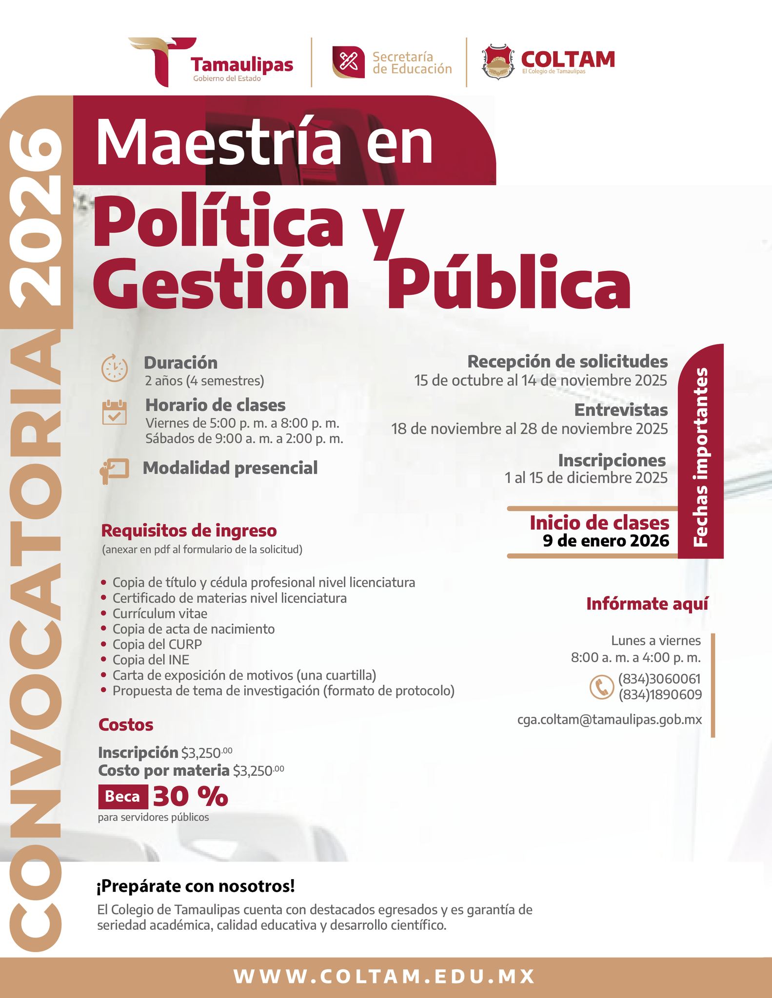 El - 𝗖𝗼𝗻𝘃𝗼𝗰𝗮𝘁𝗼𝗿𝗶𝗮 2026 𝗮𝗯𝗶𝗲𝗿𝘁𝗮 Maestría en Política y Gestión Pública 📝 ...