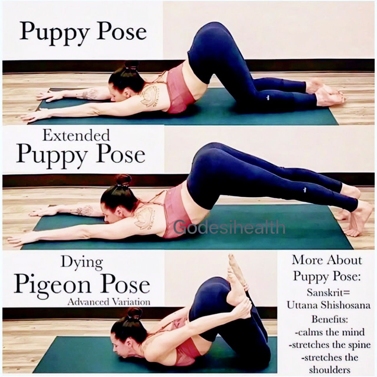 godesihealth-puppy-pose-and-variation-yoga-fitnessmotivation