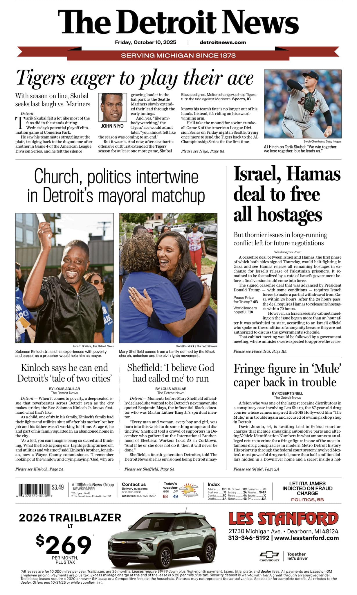 Detroit News - Here's the front page of The Detroit News... | Facebook