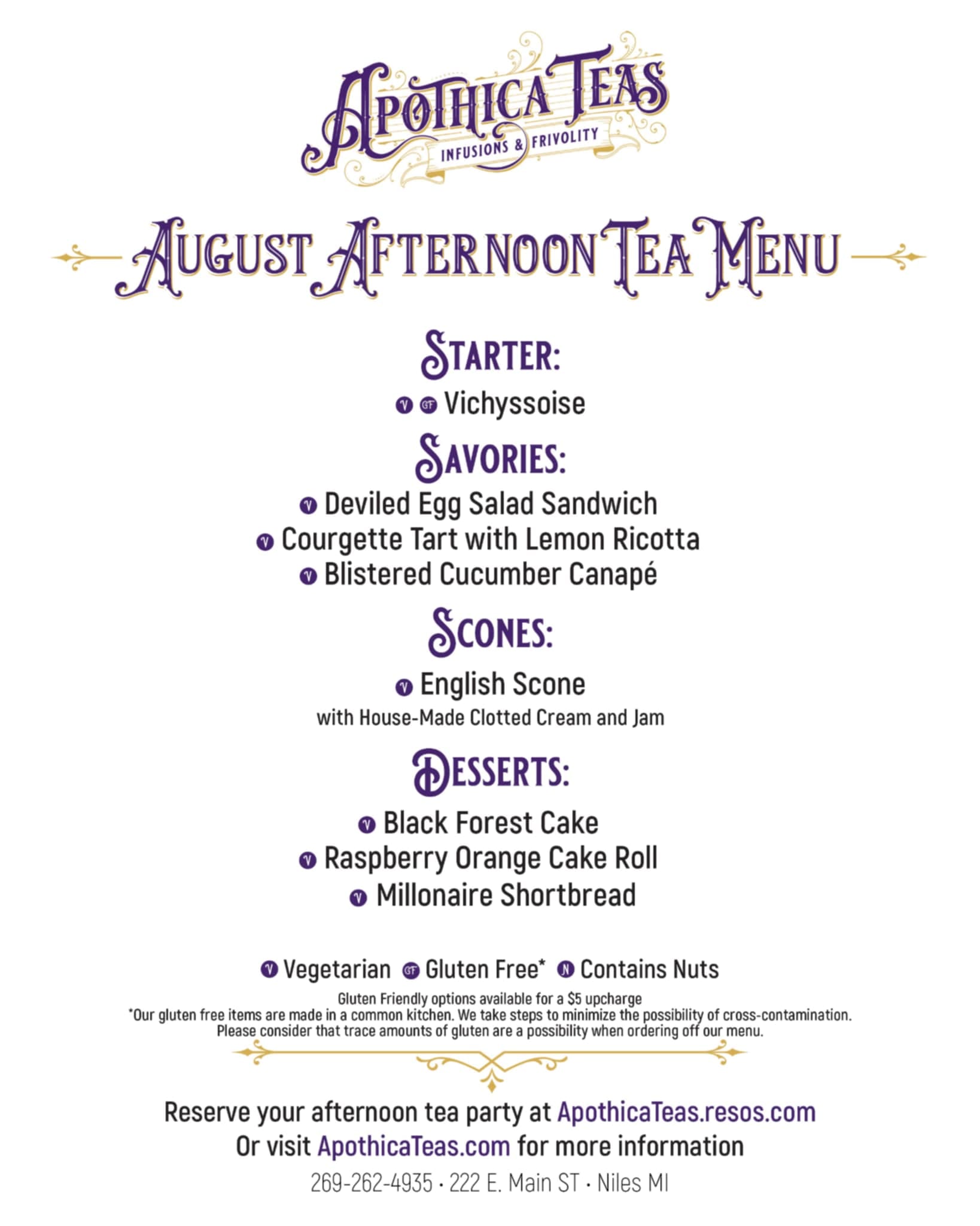 Apothica Teas - The August menu is here! (It actually...