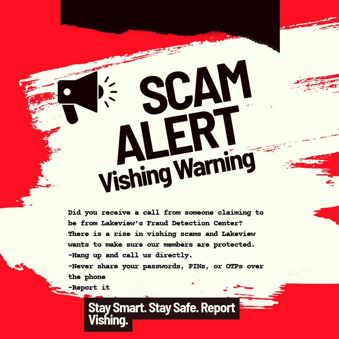 Lakeview - ⚠️Scam Alert: Vishing Warning⚠️ There’s a rise in vishing ...