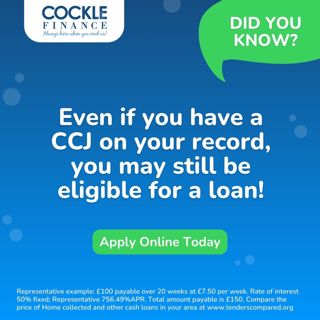 Cockle - 📢 Did you know? Even with a CCJ on your record, you may still ...