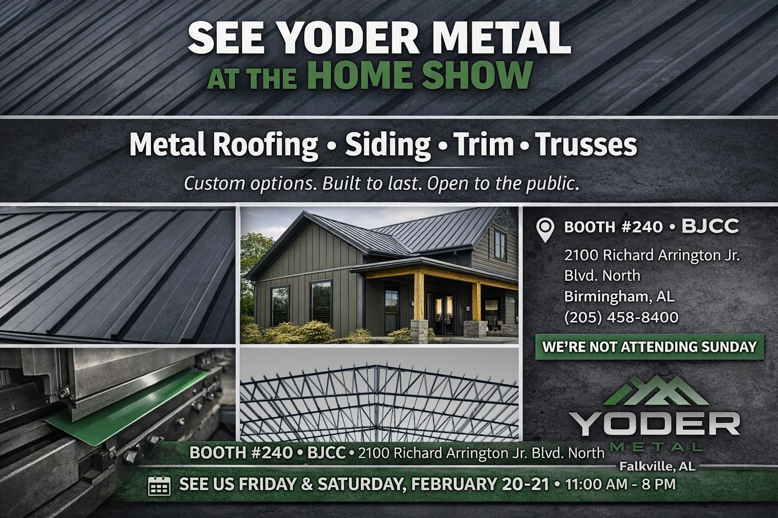 Yoder Metal - 🚨 SEE YODER METAL AT THE HOME SHOW 🚨... | Facebook